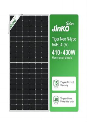 410W-430W Jinko Tiger Neo N-type zonne-energie fotovoltaïsche modules Monofaciaal 54HL4- ((V)