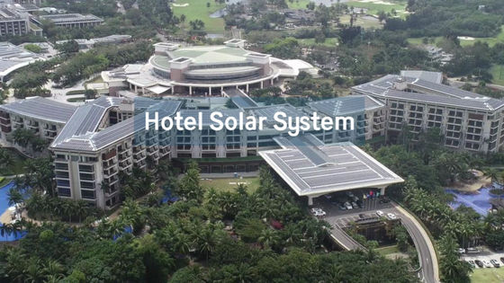 Commercieel gedistribueerd zonnestelsel op het dak-hotel